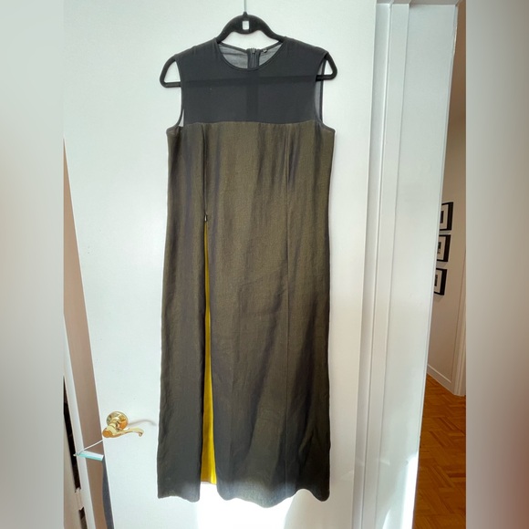 Linen Livianna Conti: midi dress with chiffon top bodice - Picture 2 of 6